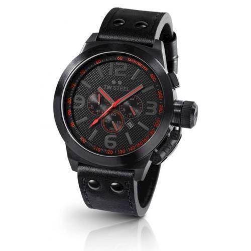Image of TW 903 TW Steel Sejt sort sports ur i XL 50 mm med rødt